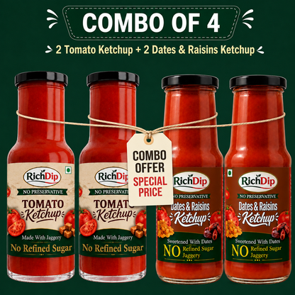 2 Tomato Ketchup + 2 Dates & Raisins Ketchup